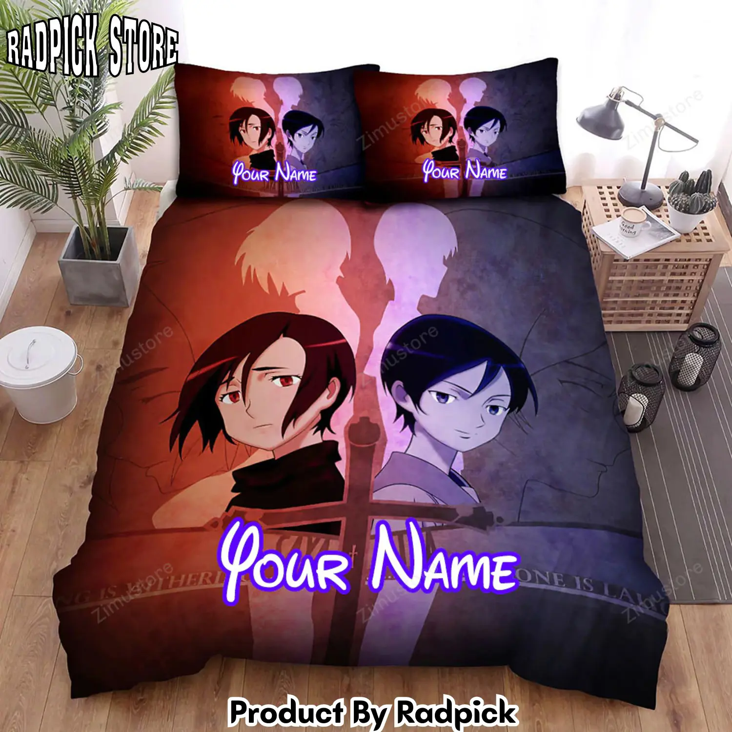 Radpick the blood2b anime saya and diva with quotes bed sheets spread duvet cover personalized name bedding sets rp3271366